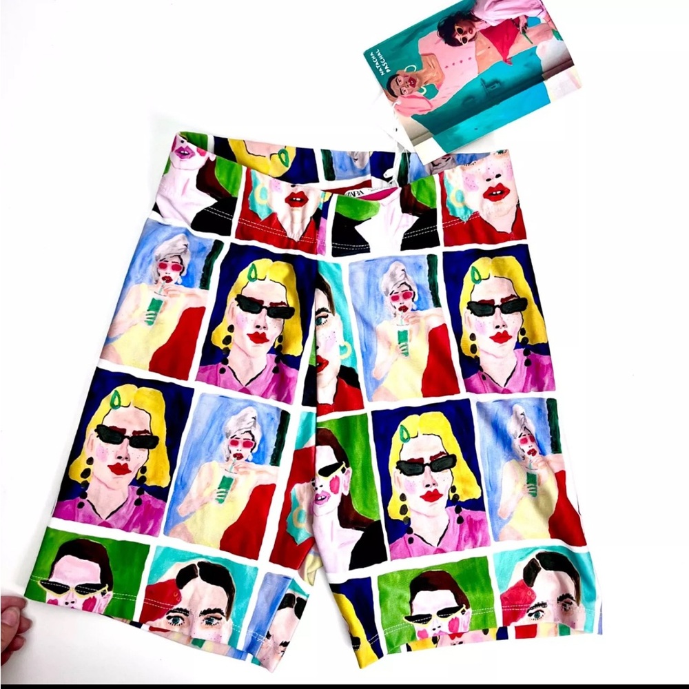 Zara Natacha Paschal Artist Print Cycling Shorts Limited Edition